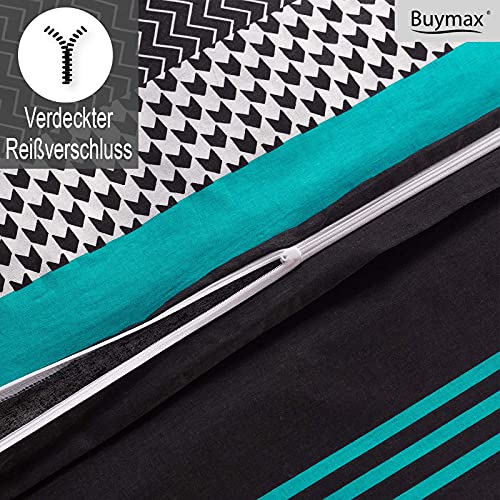 Buymax Bettwäsche 135x200 cm 4-teilig – Bettwäsche Set Renforcé 100% Baumwolle, 2 x Bettbezug 135x200 cm und 2 x Kissenbezüge 80x80 cm… – Ansicht 4