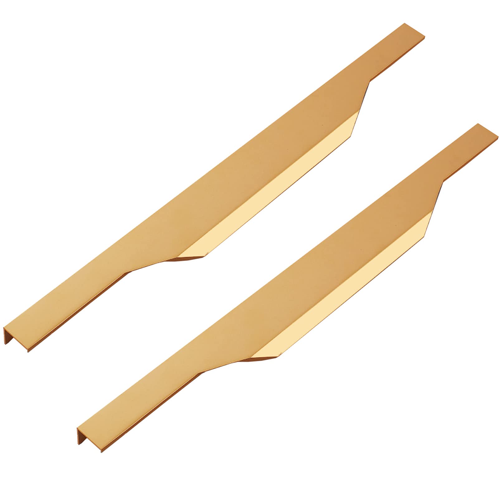 MNGHAYYR Concealed Finger Edge Cabinet Pulls Aluminum Concealed Kitchen Cabinet Handles Finger Edge Pull Multicolor 300-1000mm(Gold,Total Length 300mm)