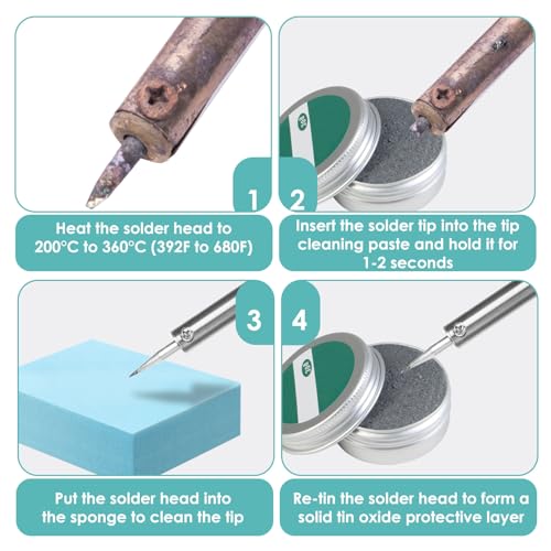 Miniatura 3 de Limpiador Para Punta De Soldador De 30 G, Activador Para Puntas Oxidadas, Accesorio Para Soldador, Limpieza Y Restauración Eficaz, Mejora La Capacidad De Soldadura, Para Soldadores Y Herramientas De