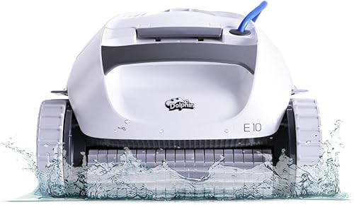 Dolphin E10 - Aspiradora robótica automática para piscina, cepillo de limpieza activo, acceso a filtros de carga superior, ideal para piscinas sobre