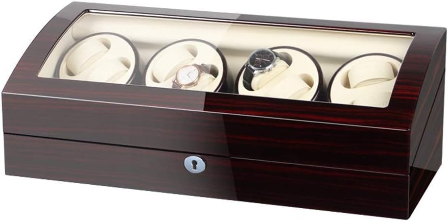 Automatic Watch Winder 8+9 Watch Winder Box with Quiet Motor Large Capacity Piano Finish Fit Lady Man,Red White