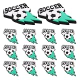 Toyvian 40 Stück Fußball Pvc Stiftklammer mit Clip Grün Sicherer Halt 2,5x2,5x0,2cm als Schulbedarf oder Klassenpreis für Schüler und Fußballfans