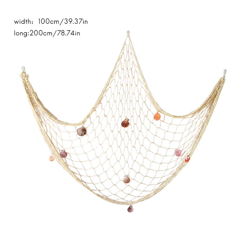 Natural Fishing Net Décor 79 Inch Beach Theme Decor for Natural Fishing Net Décor 79 Inch Beach Theme Decor for