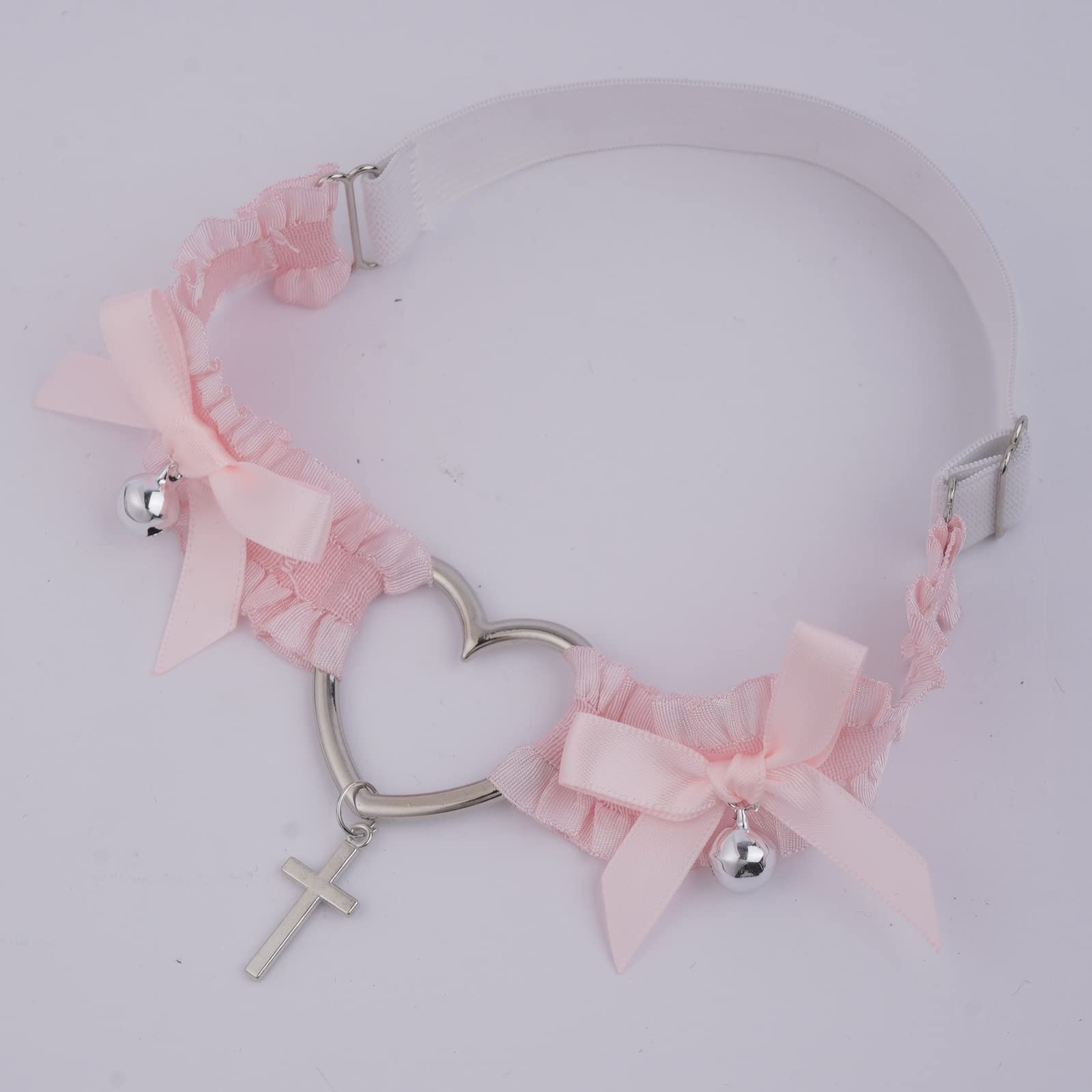 Sexy Encaje Plisado Elástico Elástico Arco Pierna Bucle Amor Cruz Arco Campana Pierna Bucle Liguero (Color : White, Size : 3pcs)