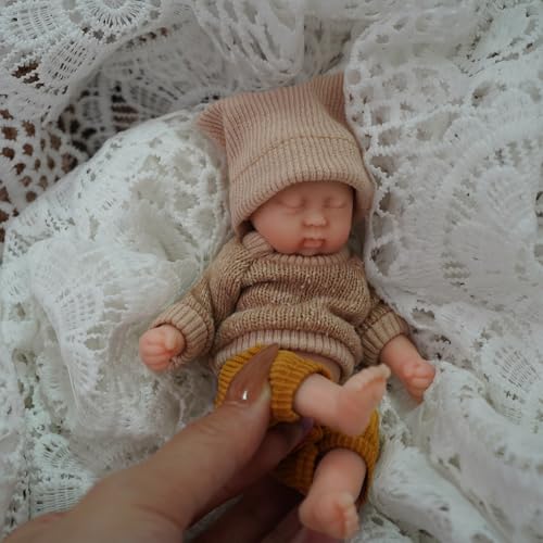Muñeco bebé reborn silicona mini de 6 pulgadas miniatura 4