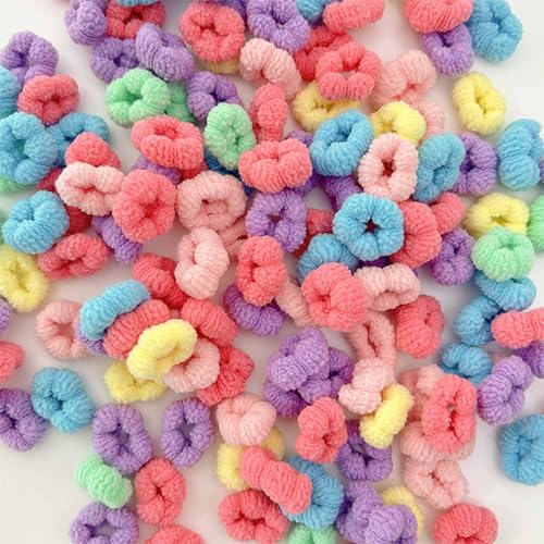300 PCS Baby Hair Ties, 2cm Toddler Hair Ties for Little Girls, Soft Cotton Elastic Hair Ties for Thick Thin Hair, Multicolor Kids Hair Ties