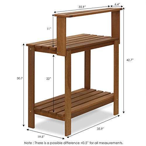 Furinno FG17478 Tioman Outdoor Patio Furniture Hardwood Potting Bench, Natural by Furinno - Image 3