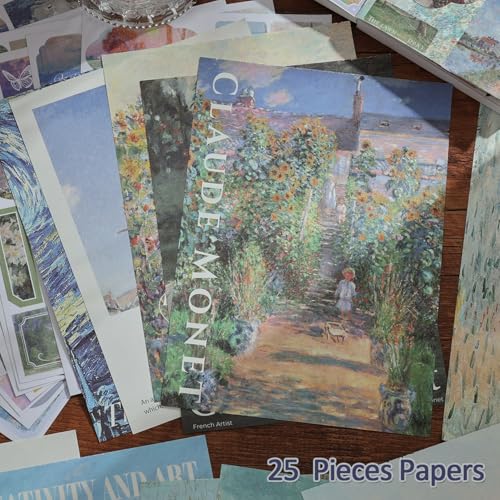 Image of Vintage Oil Painting Scrapbook Sticker, Journaling Supplies for Junk Journal, 500+ Scrapbooking Washi Stickers & 25 Ephemera Papers Art Scrapbook Supplies for Adults Teens Women Girls Junk Journal