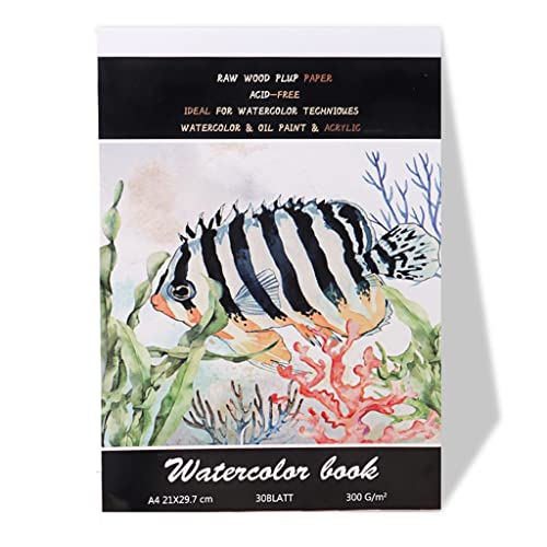 Bloc aquarelle A4 grain fin 30 feuilles pour dessin de l'étudiant