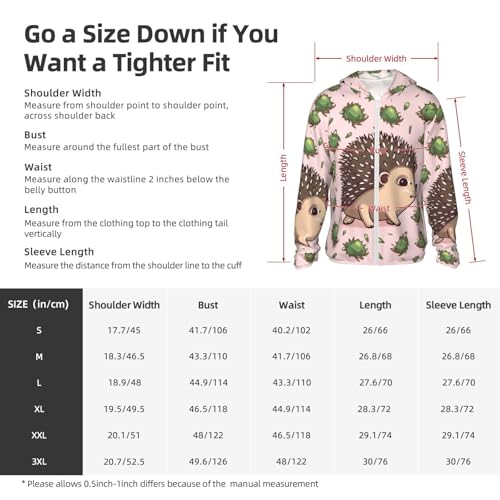 Camiseta masculina Cartoon Hedgehog com capuz e proteção solar FPS 50+, manga comprida, Rash Guard,