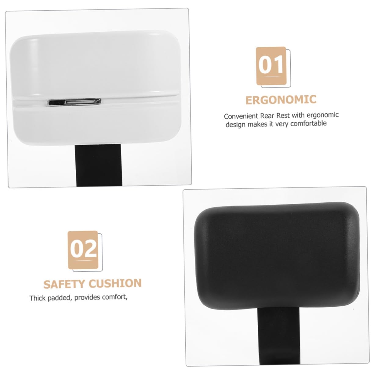 PRETYZOOM 2pezzi Sedile Posteriore Per Biciclette Poggiapiedi Di Ricambio Cuscino Di Sicurezza Per Schiena Poggiapiedi Per Ciclismo Resistente All Usura Facile Da Pulire Supporto Lombare Per