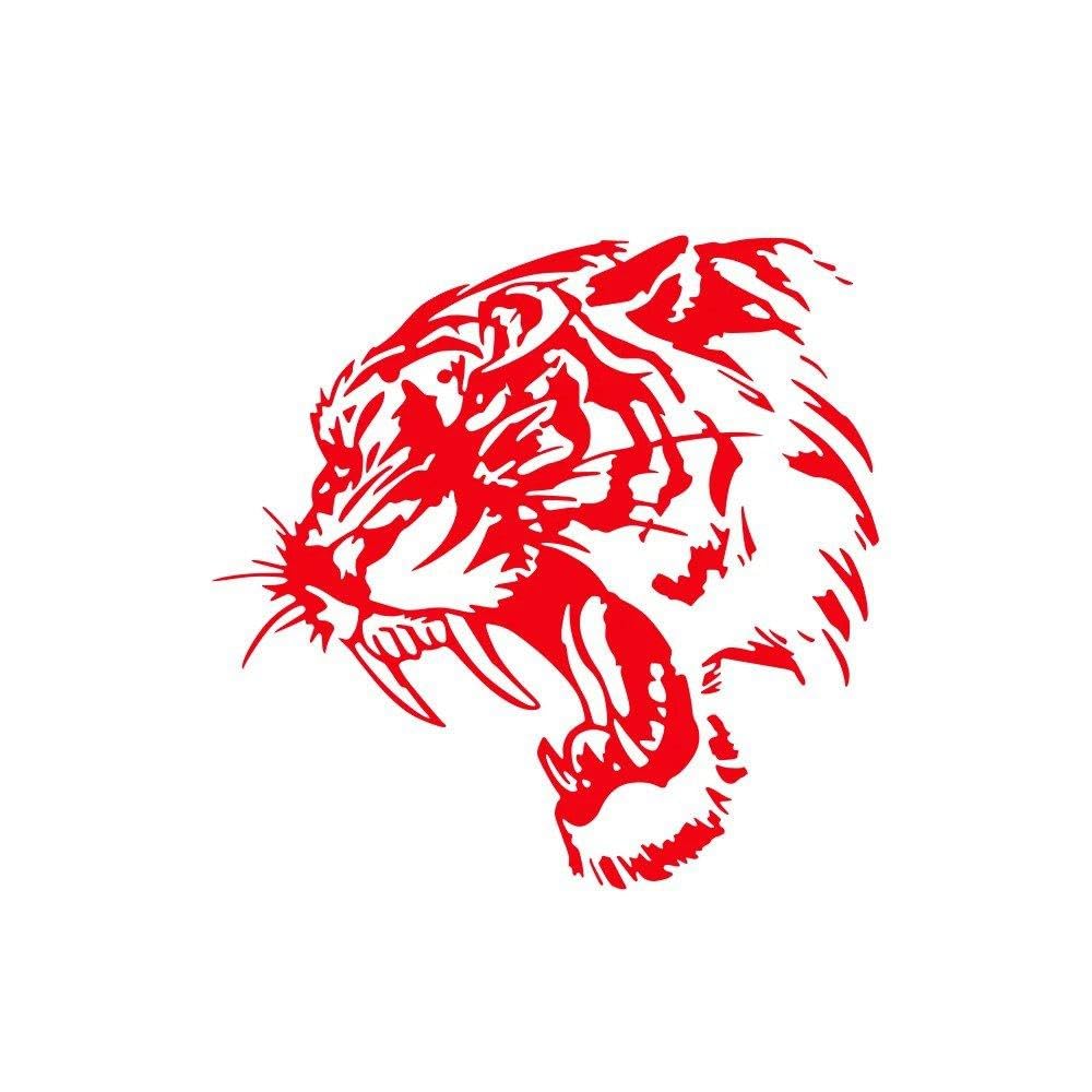 Car Body PVC Sticker Tiger Graphics Vinyl Film Side Decal Auto Window Universal(Glossy Red,30x26cm)