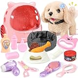Eohemeral 23 Pcs Walking Dog Toy for Kids 3-5 5-7, Electronic Interactive Puppy with Carrier & Leash, Realistic Barking Wagging Tail Plush Dog, Pretend Play Birthday Gifts for Girls 4 6 8 Year Old