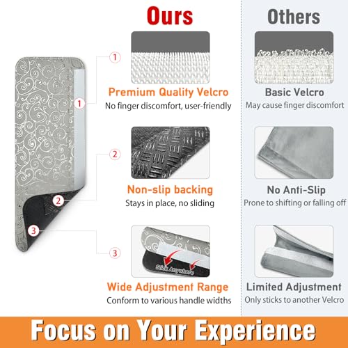 Refrigerator Handle Covers, Set of 6, Non-Slip Fridge Handle Covers, Washable Appliance Handle Covers, Keep Your Kitchen Clean, Microwave Oven Dishwasher Handle Protector(Light Gray, Silver pattern) by Luludamier - Image 5