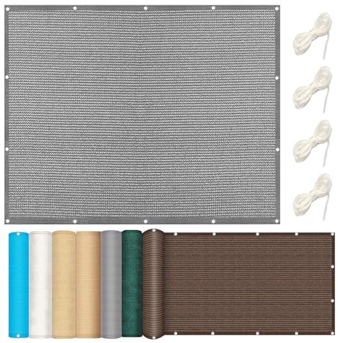 Brise-Vue 85 x 450 cm avec Attaches de Câble et Cordons Habillage de Balcon avec Attaches de Câble et Cordons pour Jardin Balcon, Gris