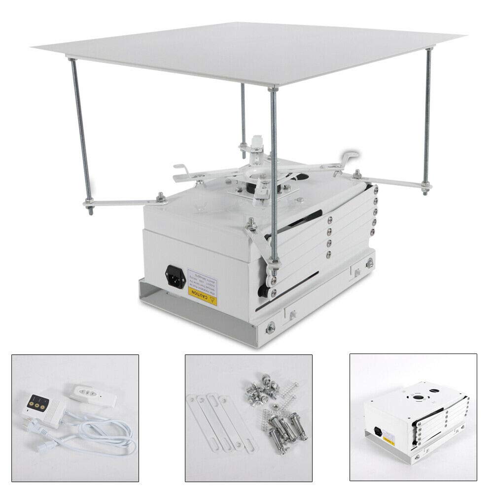 Supporto Motorizzato Da Soffitto Per Proiettore Con Telecomando, Corsa 1m E Carico Max 10kg, Bianco