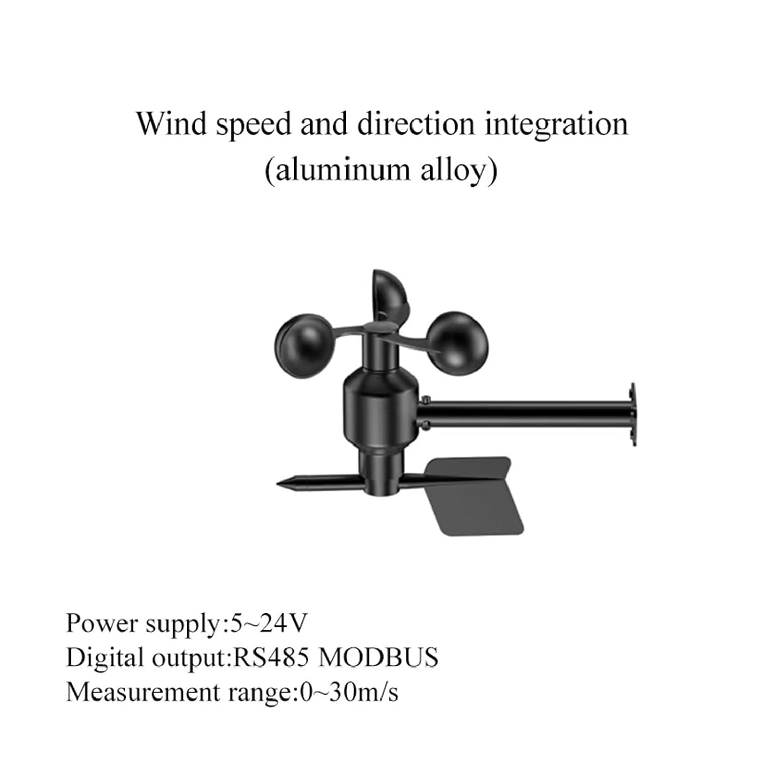 XS-WSDS02 Integrated Wind Speed and Wind Direction Sensor Aluminium Alloy Anemometer Wind Speed Measuring Anemoscope RS485 0-5V(XS-WSDS02 RS485)