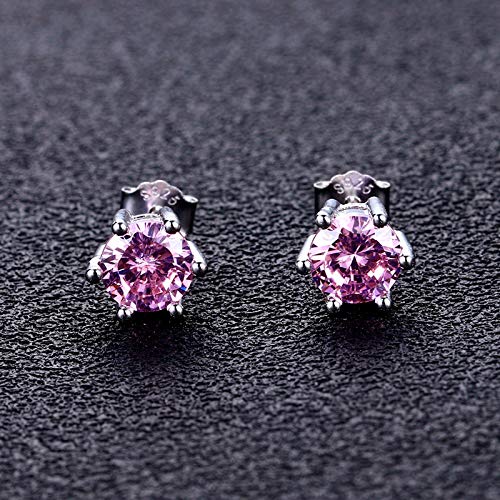 Pendientes de circón rosa de plata para bodas y fiestas de gala 4