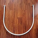 Kleidergeschäft Wandstange U-förmige Duschvorhangstange Metall Ankleidezimmer Rohr Verstellbare Umkleidekabinenschiene Weiß 100 x 100 cm Ideal für Einbauräume