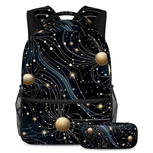 Sac à dos avec trousse scolaire filles garçons motif Vierge étoilée