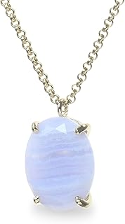 Anemone Jewelry Agate Necklace - Oval Pendant Necklace - Fashion Jewelry, Handmade Wedding Necklace, Bohemian Necklace, Everyday Necklace, Layering Necklace - Custom Jewelry for Her