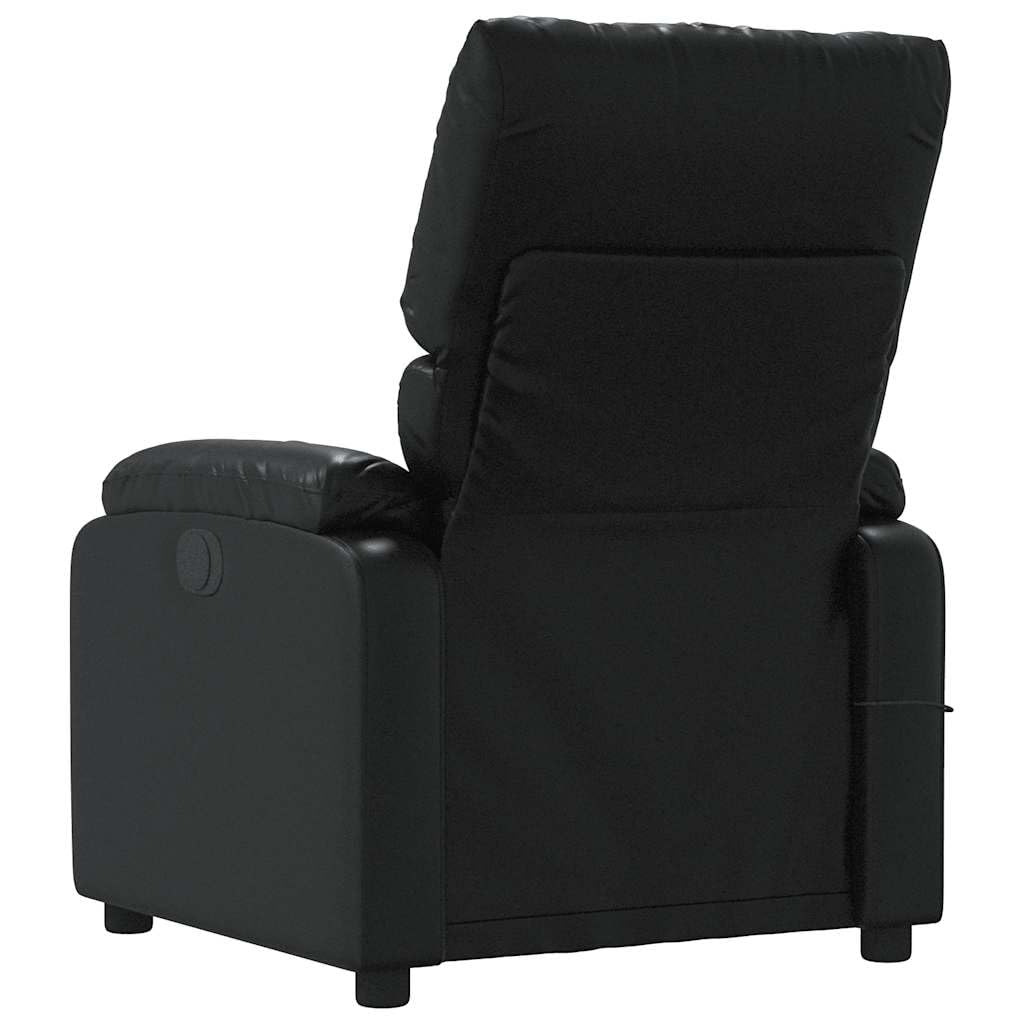 Generico Poltrona Massaggiante Reclinabile Nera in Similpelle,Nero,21.2kg,373441
