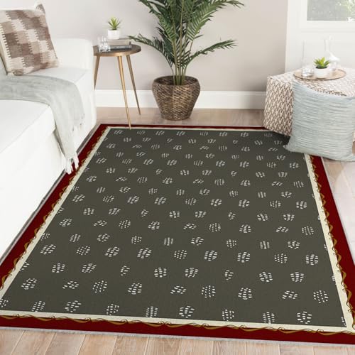 Tapis de lit géométrique minimaliste gris foncé 120x180 cm
