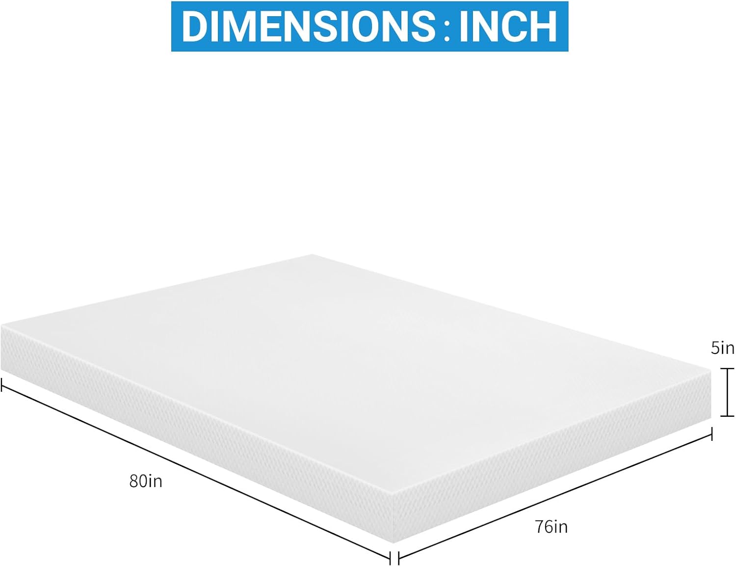 Dkeli King Size Mattress, 5 Inch Gel Memory Foam Mattress for Cool Sleep & Pressure Relief, Medium Firm RV Daybed Mattress for Kid Adults, Bed-in-a-Box, CertiPUR-US Certified