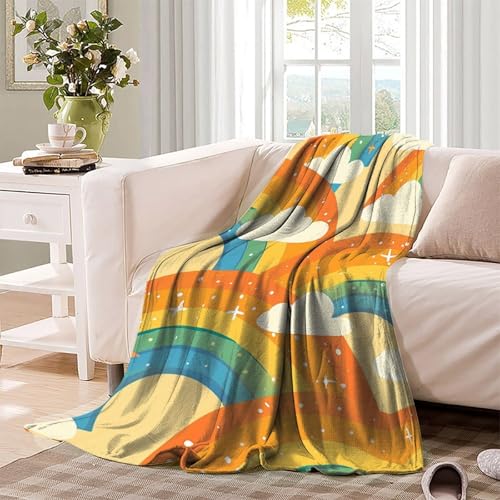 Couverture arc-en-ciel plaid douillet cadeau idéal filles et garçons
