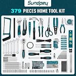 Sundpey 379-PCs Home Tool Kit - Complete Household/Auto Repair Tool Set - General Portable Basic Hand Tool Box Storage Case with Drawer for Homeowner & Diyer & Handyman