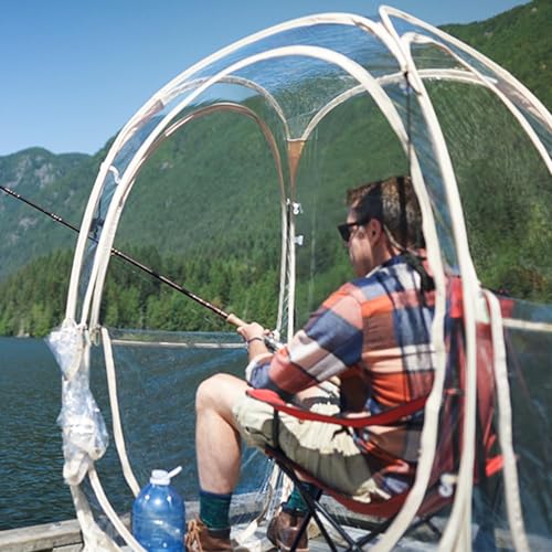 EighteenTek Pod All Weather Sports Tent - Instant Tent Shelter - Outdoor Bubble Tent 1-6 Person - Rain Tent Camping Sun Shelter Pop Up - Clear, Patent Pending Protected Design