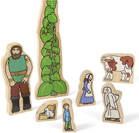 Yellow Door Jack and the Beanstalk Character Set, Storytelling Wooden Figures, Educational, Ages 2+