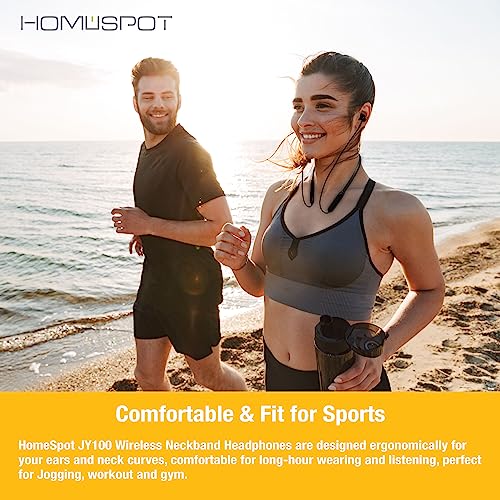 HomeSpot Neckband Wireless Earbuds aptX Low Latency Bluetooth 5.1 Headphones Qualcomm® CVC™ for Gym, Running, Gaming & Meeting Compatible with iPhone, Samsung Galaxy, Google - Image 3