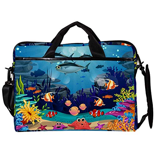 Sacoche à bandoulière pour ordinateur portable 14-15.4" monde sous-marin