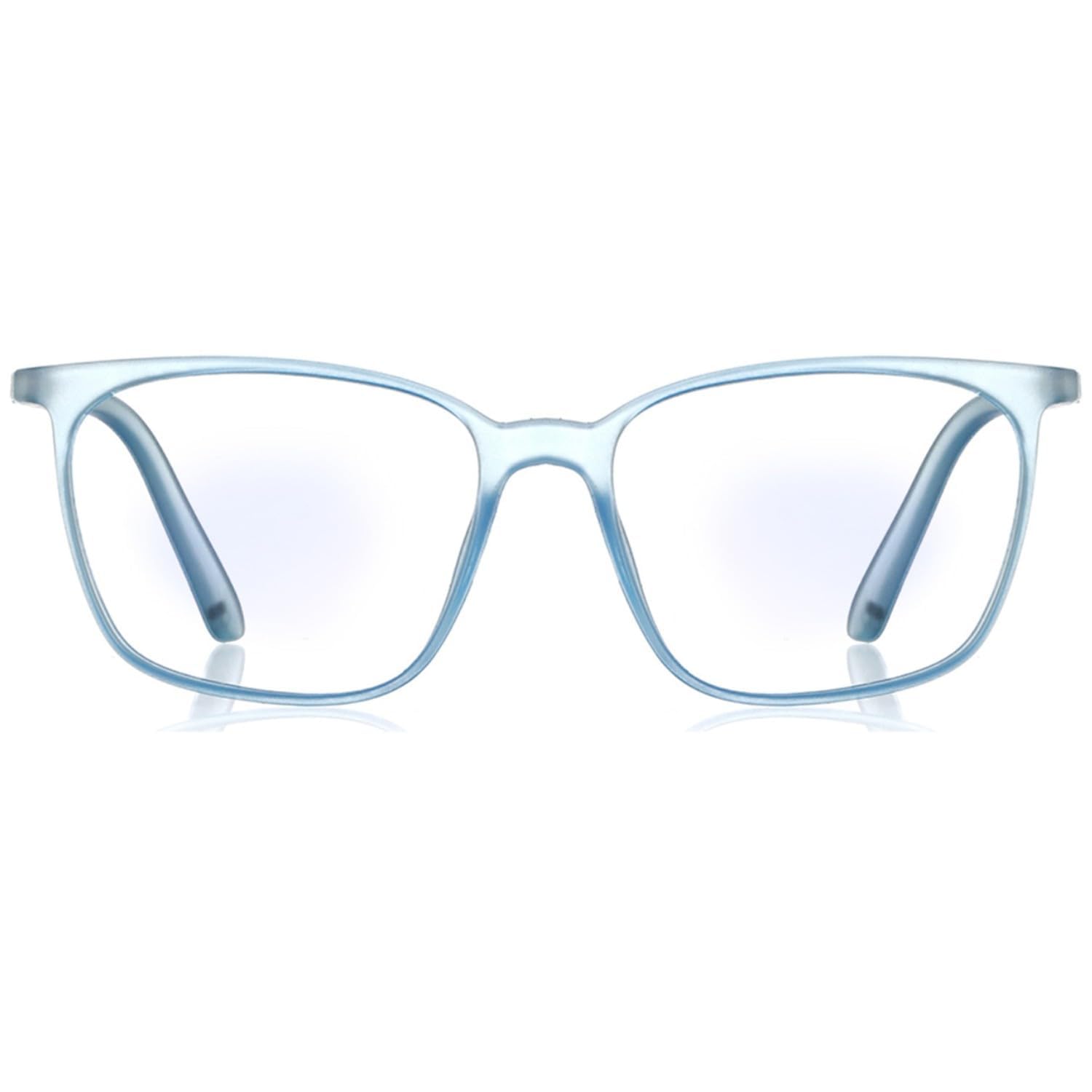 ENRICO Bluno Square Zero Power Computer Glasses for Men | Anti-Glare Blue Light Filter Computer Glasses for Eye Protection from Laptop/Mobile Screen | Blue Cut Reading Glasses for Women (Large)