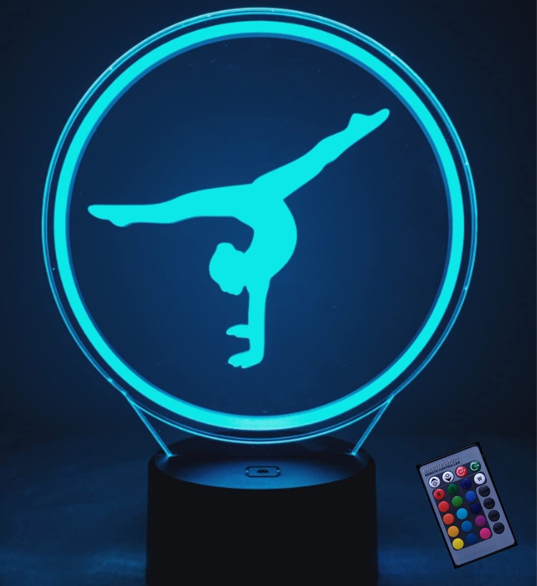 Creativo 3D Taekwondo Luce Notturna Telecomando 16 Colori Mutevoli USB Potere Toccare Cambiare Illusione Ottica Lampada Arredamento Lampada LED Lampada da Tavolo Bambini Brithday Natale Regalo