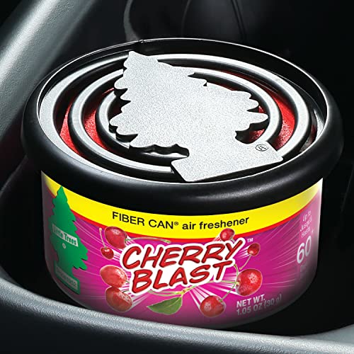 Image of Little Trees Cherry Blast Fiber Can Air Freshener 30g (Pack of 1) | Sweet & Tart Fruity Fragrance | Adjustable Lid Control | For Car, Home & Office | Imported from USA