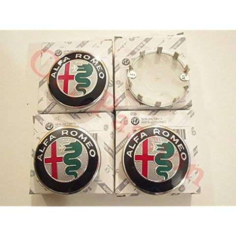 4 Hubcaps Alfa Romeo Mito 147 GT ORIGINAL ALLOY RIMS New Logo 2016 Cover
