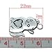 Housweety 40 PCs Silver Tone Cat/Heart Charms Pendants 22x14mm