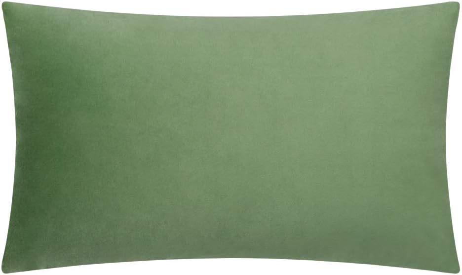 JWH 3D Flower Throw Pillow Cover Decorative Sunflower Accent Pillow Case Velvet Cushion Lumbar Floral Pillowcase for Home Bed Sofa Couch Chair 12x20 Inches Green