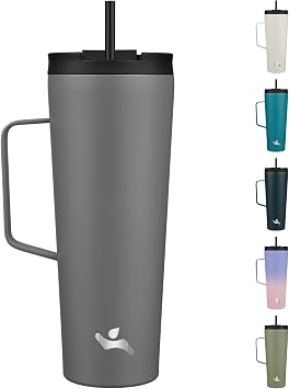 Konokyo 18 oz Tumbler with Handle and Straw, Insulated Travel Mug
