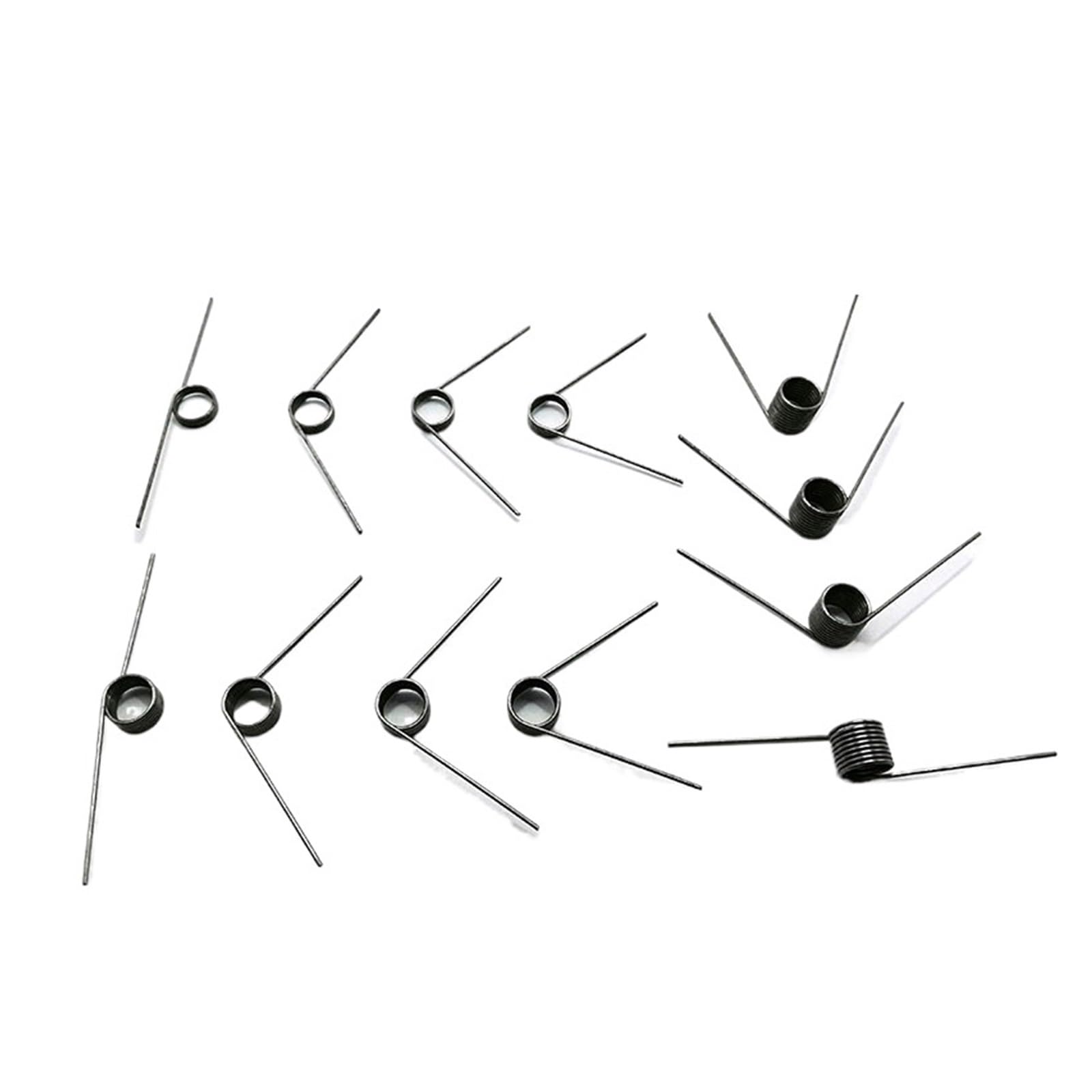 Ressorts de torsion mécaniques Lot de 5 ressorts de torsion hélicoïdaux 65Mn, diamètre du fil: 0,7mm, anneau de torsion hélicoïdal en V(2.1mm(3 laps),4.0mm(10pcs),0.7mm(180 degrees))