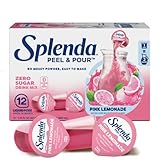 Splenda Peel and Pour Zero Calorie Drink Mix, Pink Lemonade, Naturally Flavored Sugar Free Concentrate, 12 Multi Serve Liquid Pitcher Pods