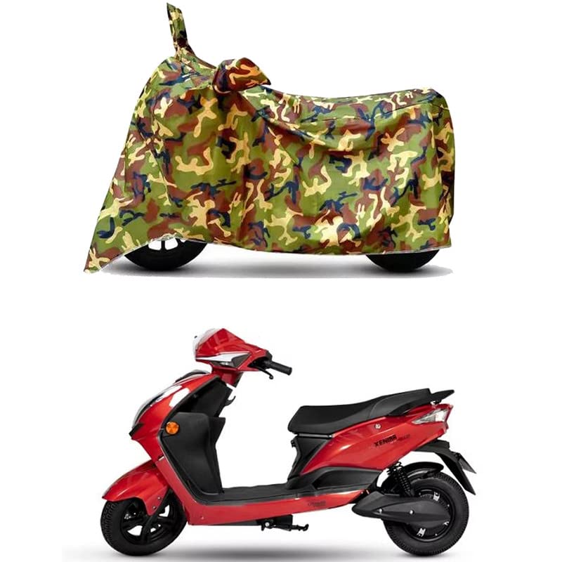 Image of Waterproof 100% PVC Coated Full Bike Scooty Two Wheeler Body Cover Compatible for EeVe Xeniaa /UV-Rays /Heat Protection /Birds Dropping /Scratchproof /Dust Proof /All Varients[6X6 Jungle Print]