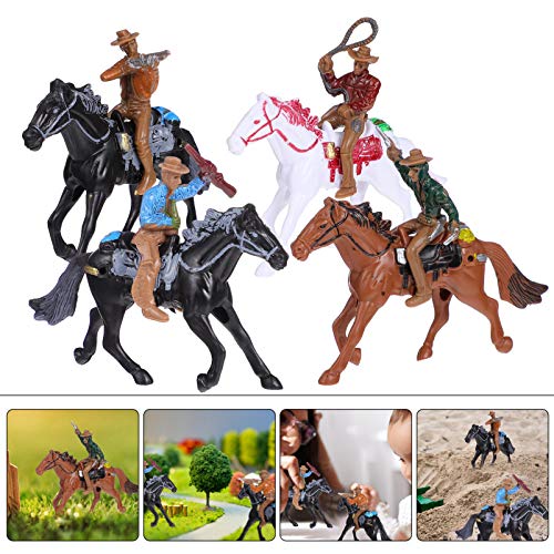 Nuobesty Farm World Western Riding Cowboy Horse Toys Kids House Games For Kids Ages 3-8, 4Pcs (Random Color) #TOP6