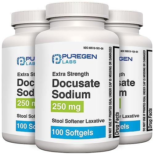 Puregen Labs Docusate Sodium 250mg Stool Softener...