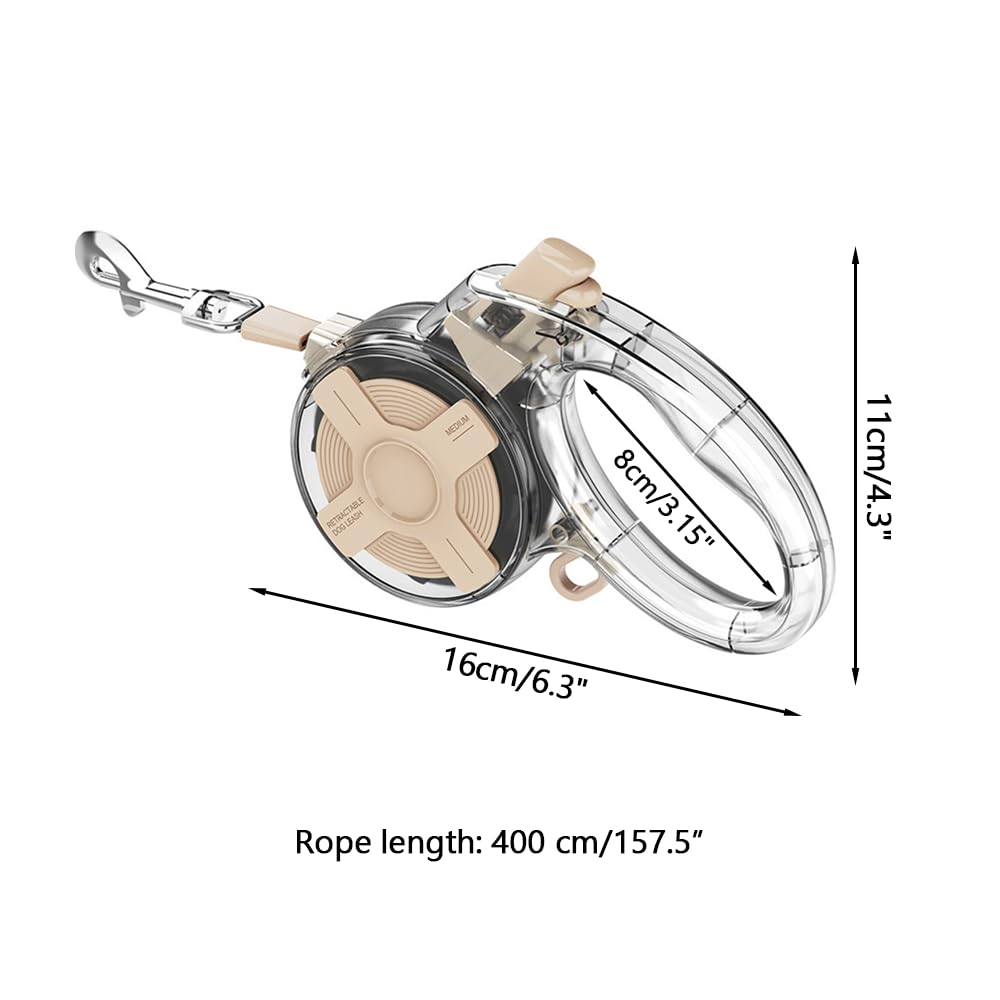 Smycz dla psa 4m 360° rozciągliwa z taśmą odblaskową bezpieczny system hamowania do 20 kg