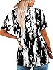 KISSMODA Plus Size Tops for Women Casual Shirts Pleated Tunic Tops Ruffle Blackwhite 2X #3