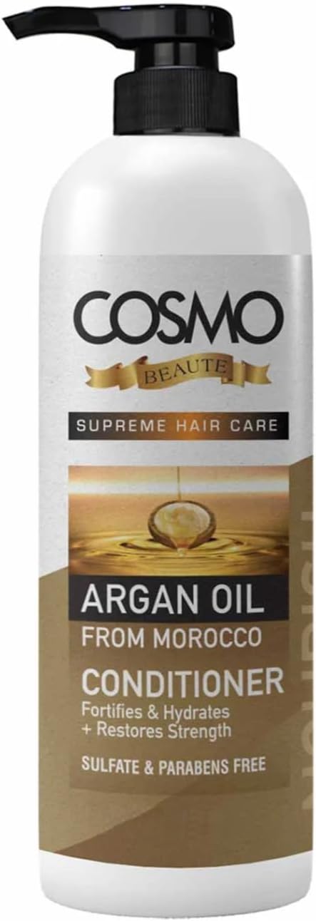 CD COSMO DESIGNS Beaute Argan Oil Conditioner 1000ml, Fortifies and Hydrates, Sulfate & Paraben Free, Restores Strength, For Unisex