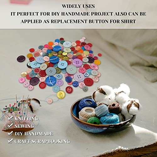 Blmhtwo 250 Pcs Assorted Buttons For Sewing Round Multi Coloured Craft Buttons Mixed Colorful Resin Buttons For Christmas Art Crafts Kids Decorative Diy Handmade Small Medium Large 5Mm-30Mm #TOP2